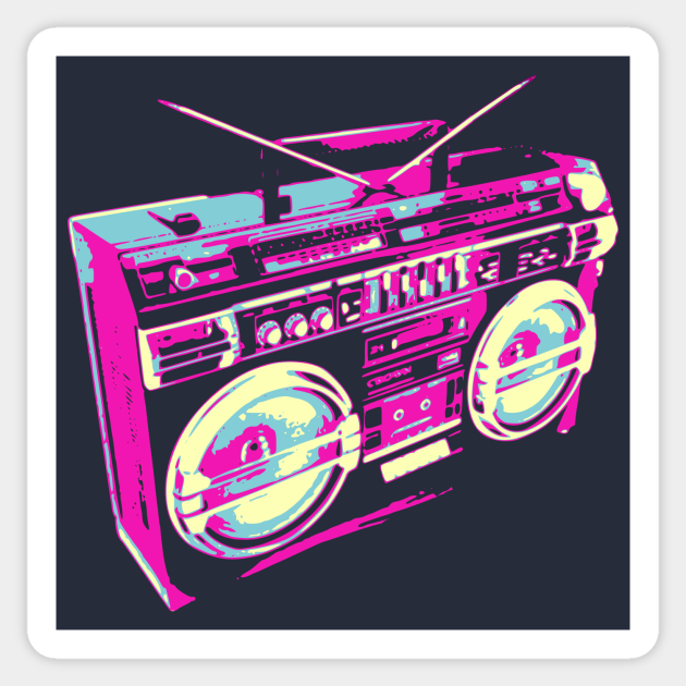 80s Boombox Pop Art - Boombox - Sticker | TeePublic